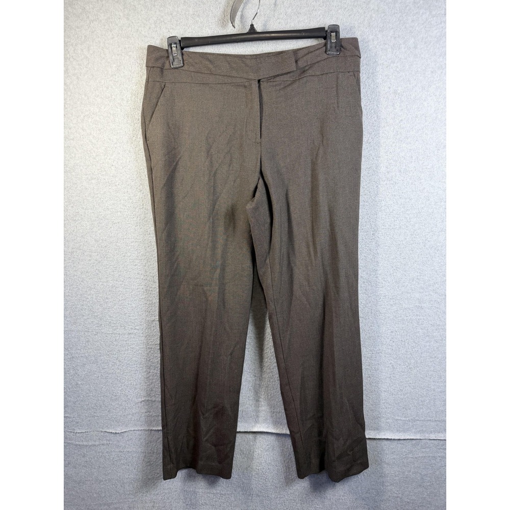 Worthington Pants Womens 12 Petite Brown Modern Fit Twill Dress Work Trousers